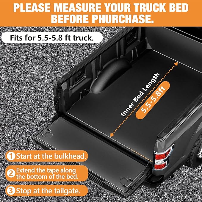 Truck Bed Tent 5.5' ~ 5.8', Upgrade Quick Setup Truck Tent for Camping, 3000mm Waterproof Pickup Truck Tent for 2 Person, Ford, GMC, Toyota, Chevy, Dodge, Nissan