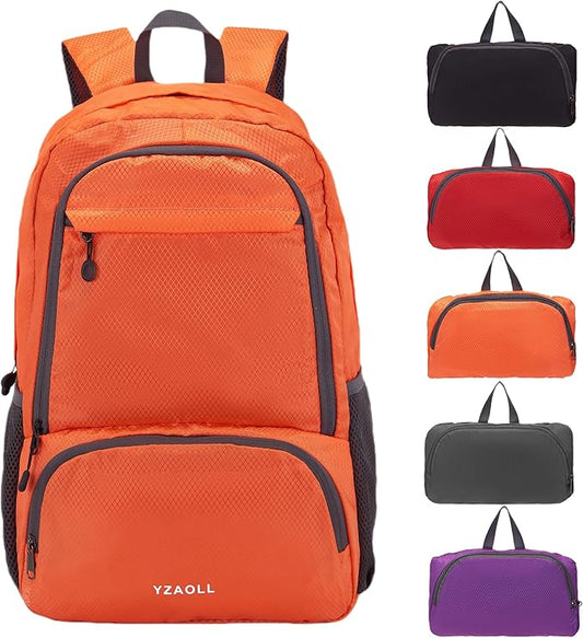 YZAOLL 30L Hiking Backpack Lightweight Day Packs, Packable Backpack for Women Men Travel Camping Vacation,Orange