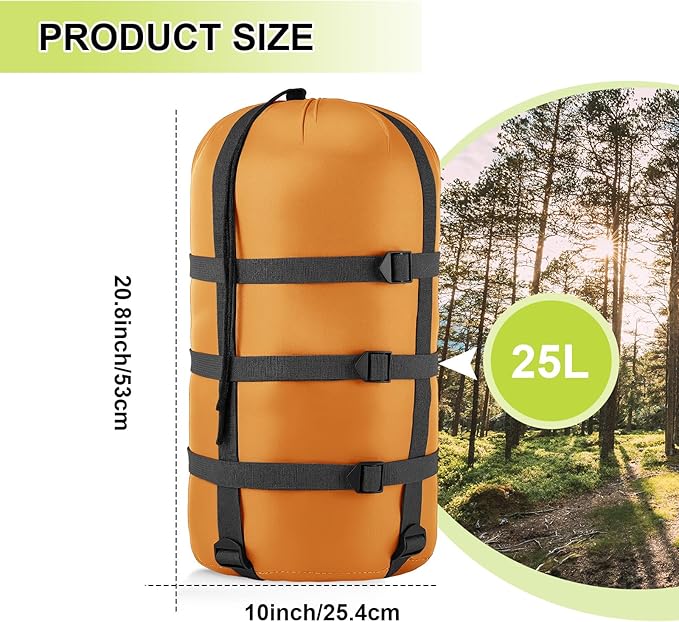 Compression Sack for Sleeping Bag Store Ultralight Sleeping Bag Compression Stuff Sack 15l 25l Space Saving Gear for Travel Camping Hiking Outdoor
