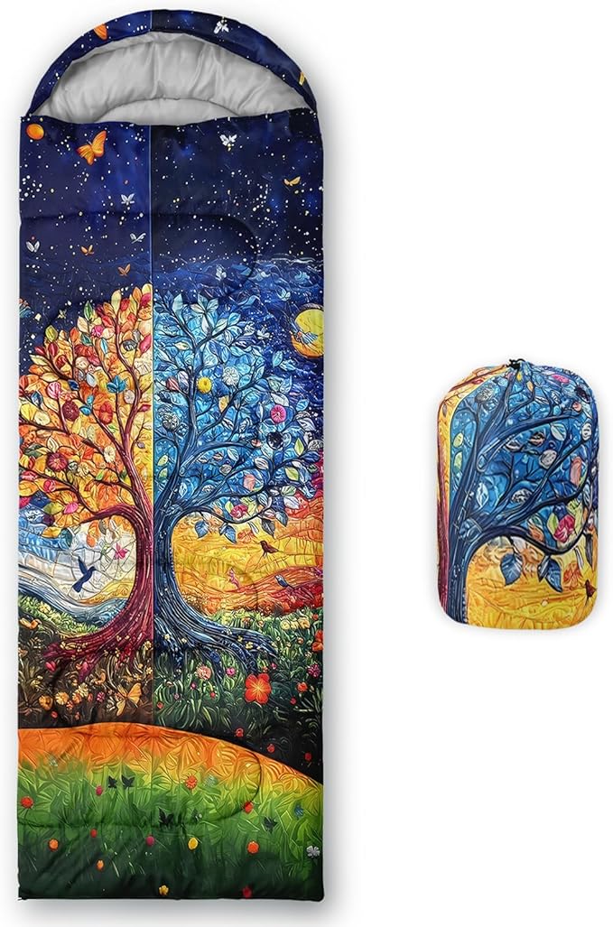 AILONEN Girls Pink Camping Sleeping Bags,Lightweight & Waterproof,3 Season Warm & Cool Weather,Cute Bow Duck Print Sleeping Bags for Kids,Girls,Adults Travelling,Outdoors