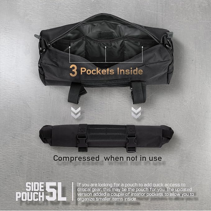 WYNEX Large Molle Pouch, Tactical Molle Bag Vertical Admin Pouch, Modular Utility Pouch Increment Side Pouch for Tactical Backpack Molle Rucksack Attachment, with Shoulder Strap For Use as Sling Bag