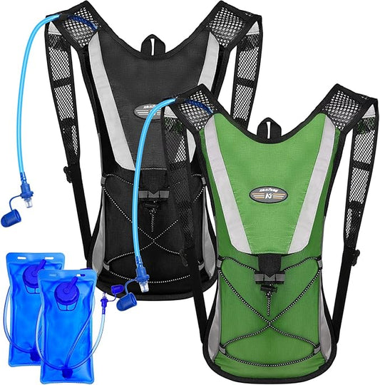 2 Pack Hydration Backpack Pack with 2L Water Bladder, Hiking Backpack with Hydration Bladder Water Rucksack Backpack Bladder Bag Cycling Bicycle Bike/Hiking Climbing Pouch