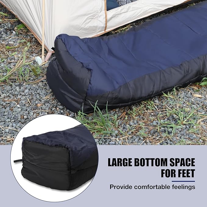 REDCAMP Cold Weather Mummy Sleeping Bag, Warm Flannel Cotton Sleeping Bag, 2 lbs/ 4 lbs Filling