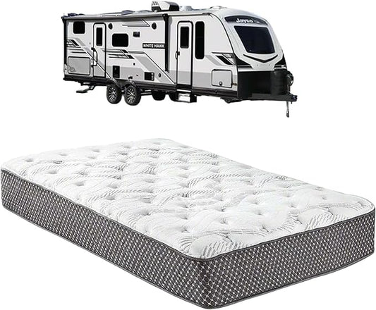 WanderRest Cool Hybrid 10” RV Mattress, Full 53x75, Medium, Cooling Gel Memory Foam & Pocketed Coil Mattress for RV, Camper, or Travel Trailer, Made in USA