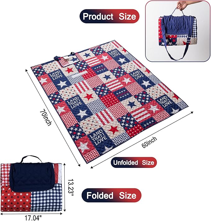 600D Oxford Fabric Foldable Throw Blanket for Couch - 60"x70" Portable Outdoor Throw Blanket for Family Camping, Park, Grass, Waterproof, Durable, Oversized Seats, Kids-Friendly（Red）