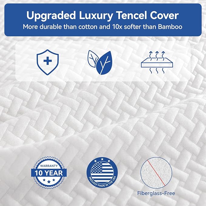 RV Mattress Short Queen 10 Inch Memory Foam Mattresses, Premium Cooling Green Tea/Gel Medium Firm Bed-Mattress in a Box for Camper/Trailer/Truck, CertiPUR-US, Made in USA 75'' x 60''