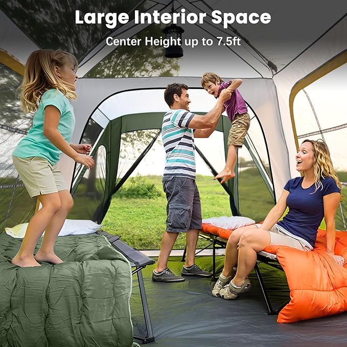SUV Tent Attachment for Camping, Car Tents for SUV Tailgate Tents with Screen Room & Awning,Easy Set Up Car Camping Pop Up Tent - ArmyGreen
