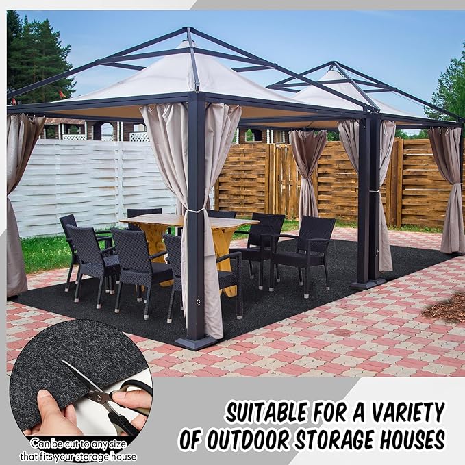 11x11ft Outdoor Gazebo Mat Waterproof Tent Rugs Foldable Portable Floor Blanket for Gazebo Picnic Hiking Lawn Outdoor Supplies Garden