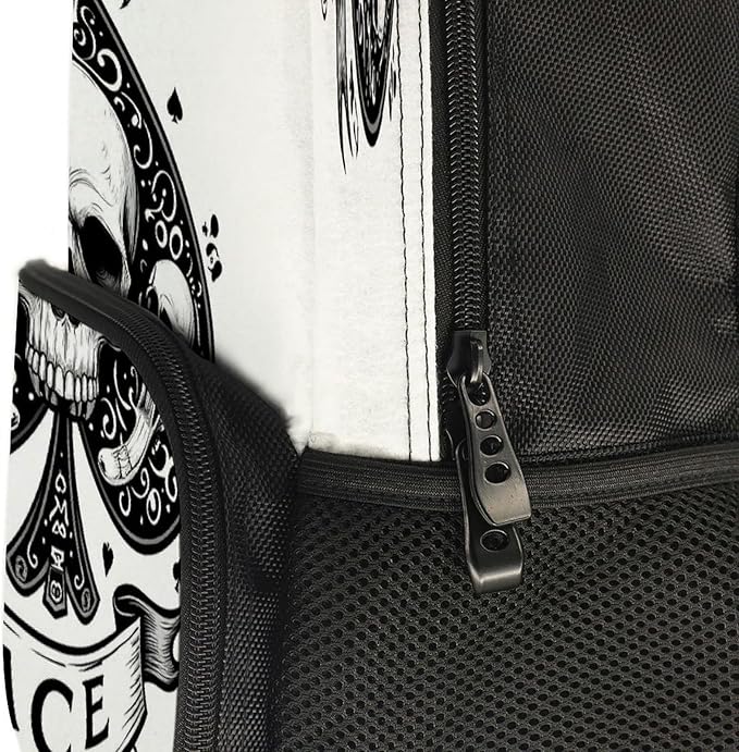 Rucksacks Lightweight Multipurpose Anti-Theft Ace Spades Skulls Grunge Vintage Art Shoulder Bag Big Capacity Traveling Camping Backpack With Side Pockets