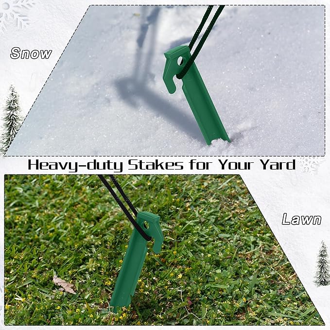 Aodaer 16 Pieces Plastic Inflatable Stakes 8.8 Inch Christmas Halloween Yard Stakes Heavy Duty Anchor Replacement Inflatable Accessories for Garden Outdoor Inflatable Decorations, Green