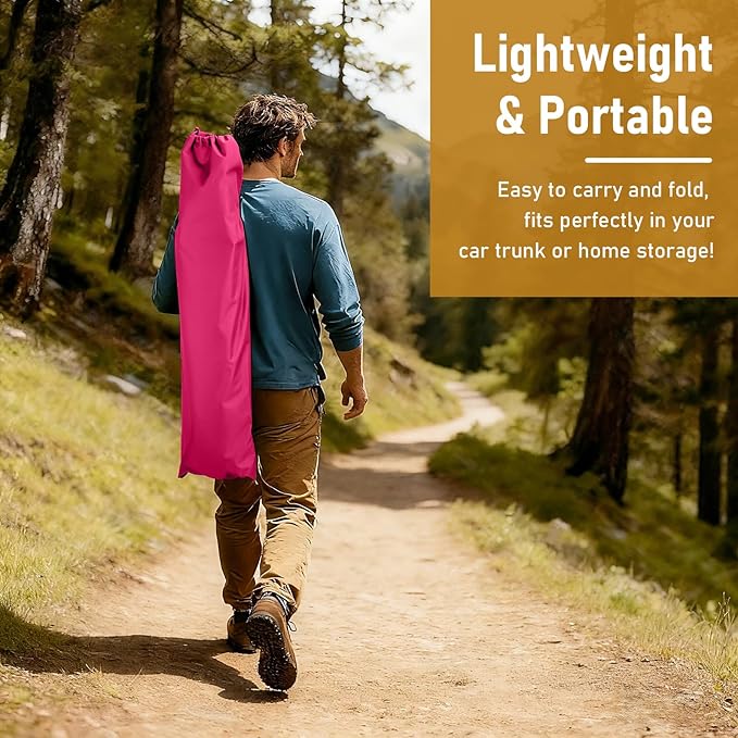 HOMSUPPLIE'S Folding Camping Cot,Outdoor Portable Camp Bed, Sleeping Cots with Carry Bag (Pink)