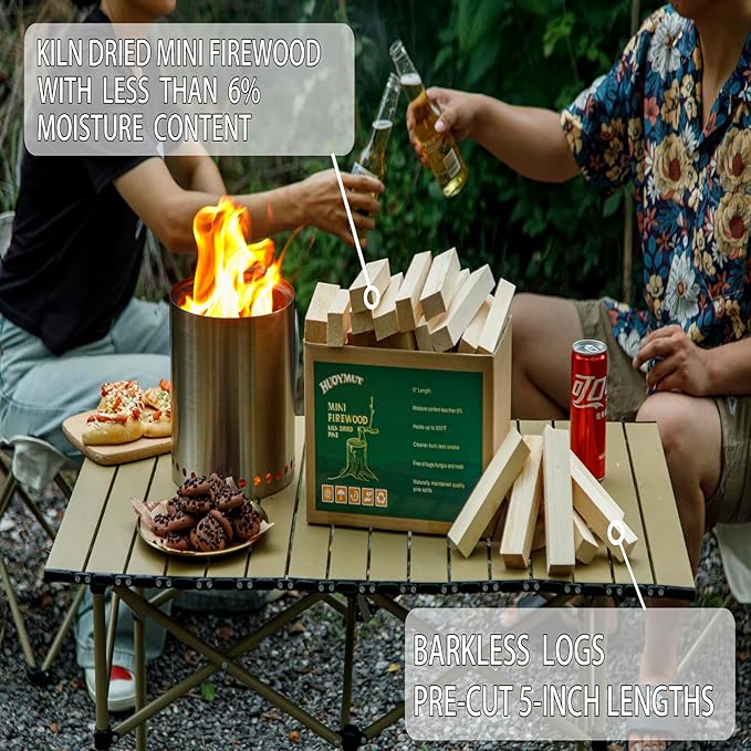 Mini Fire Sticks Wood,5" Lengths Kiln Dried Pine Small Firewood,Barkless Kindling Fire Logs,Fire Pit Accessories Great for Stove Mesa XL,Tabletop Firepit,Pizza Oven Wood,8 Lbs