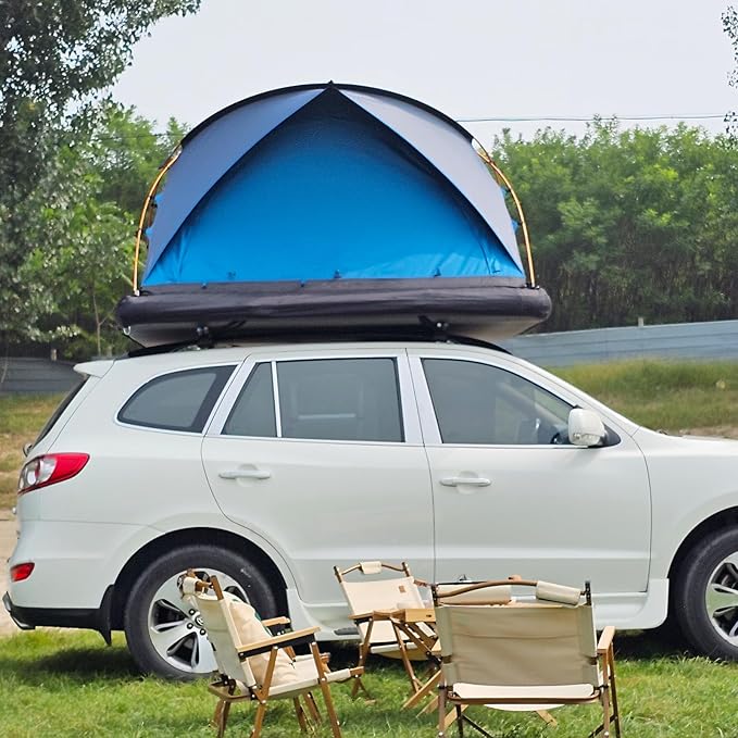 2 Person Inflatable Car Roof Top Tent with Pump,4 Season Waterproof and Sun Resitant Camping Dome Camping Tents for SUV, Truck and Universal Car Tent,Easy Setup