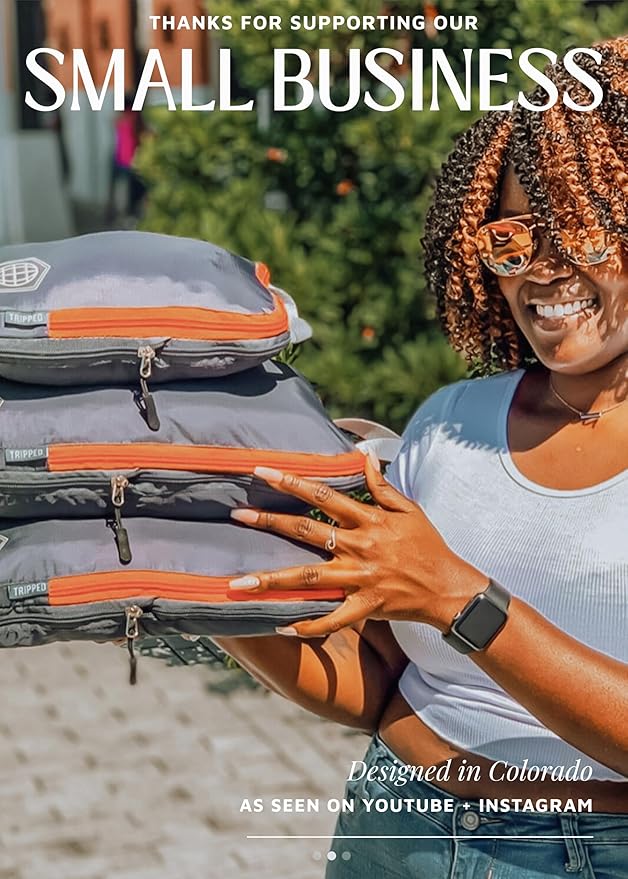 Compression Packing Cubes Set for Carryon Suitcases- Lightweight, Durable Clothes Organizer