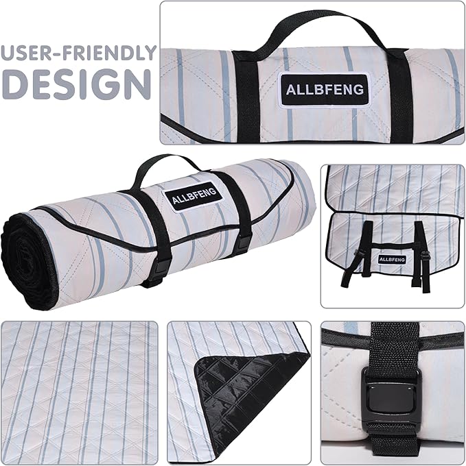 Large Picnic Mat, Outdoor Camping Mat, Tent Mate. Easy to Carry and Store, Water-Resistant, Dust-Proof Sand-Proof, Machine Washable. Thickened. For Picnics, Lawns, Concerts, Outdoor Adventures.