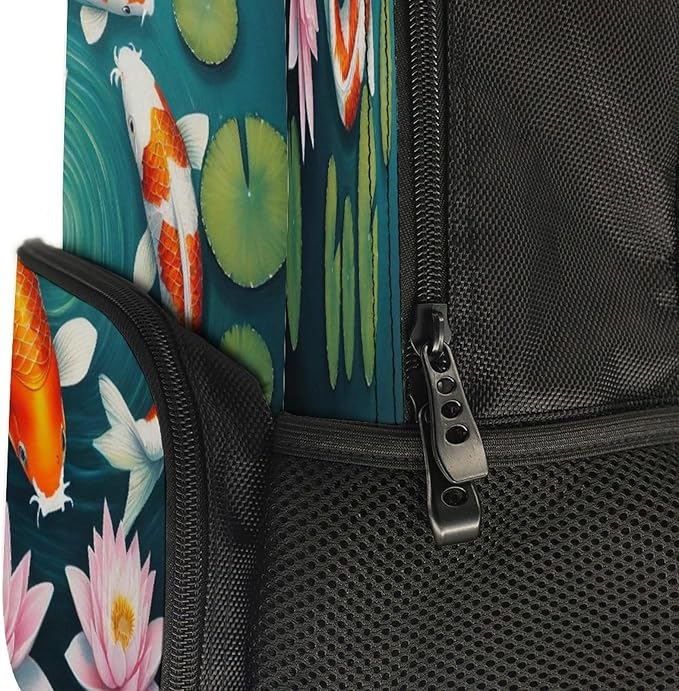 Rucksacks Lightweight Multipurpose Anti-Theft Awesome Japanese Koifish Fish Art Shoulder Bag Big Capacity Laptop Book Bag Rucksack With Padded Straps