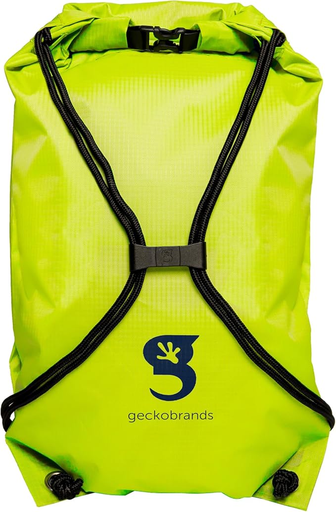 geckobrands Embark 10L Drawstring Backpack – Waterproof, Lightweight Dry Bag for Beach, Hiking, and Light Water Activities