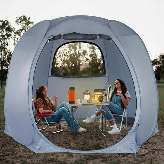 Leedor® 10'x10' Pop Up Canopy Tent - Ventilated Mesh Walls, UPF 50+ Perfect for Camping, Beach, Events, and Outdoor Party Decorations, Hexagon Sun Shade All-Season Shelter (Not Waterproof) 4-6 Person