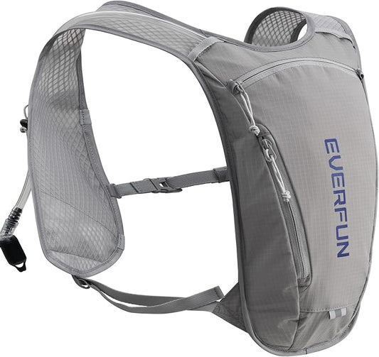 EVERFUN Hydration Backpack Running Vest Small Hiking Water Backpack with 1.5L Water Bladder for Women Men, Lightweight Reflective Phone Holder Hydro Pack for Trail Running, Biking, Race, Marathons