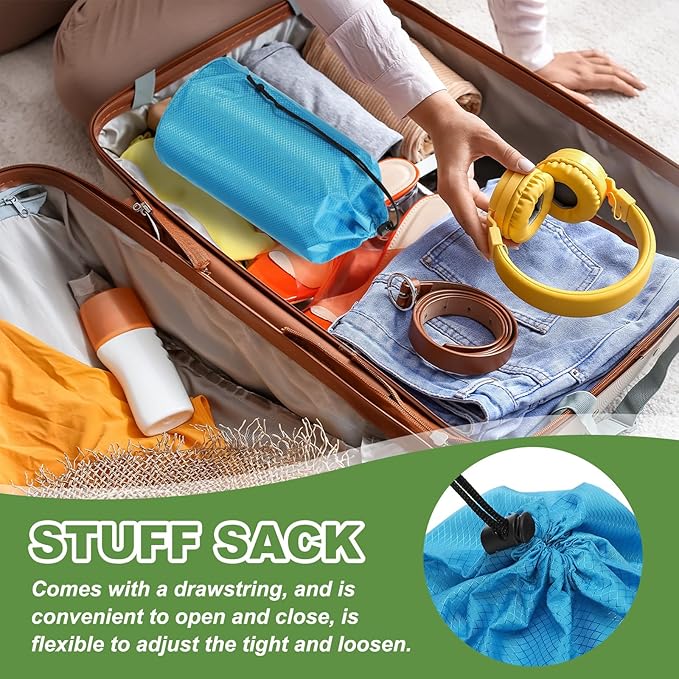 PATIKIL Stuff Sack, Waterproof Outdoor Storage Sack Portable Drawstring Dust Flap Bags Lightweight Sleeping Bag for Camping Hiking Backpacking