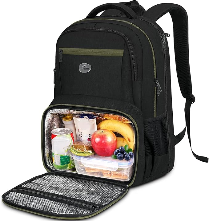 MATEIN Laptop Backpack for Men with Lunch Compartment, 17 Inch Professional Work Back Pack with Padded Straps, Insulated Lunch Backpack for Office Commute, Anti Theft TSA Business Travel Work Bag