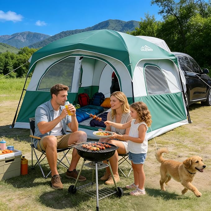SUV Tent for Camping, 10x9ft Large Car Tent with PU3000 Waterproof, Universal Tailgate Tent Compatible with SUV, CUV, Minivan, Easy Setup Standalone Sheller for Outdoor Travel
