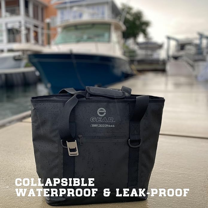 Enthusiast Gear Dry Bag Cooler Tote – Collapsible, Waterproof and Leak-Proof Soft Sided Cooler Bag - Pool, Beach - 20 or 36 Cans