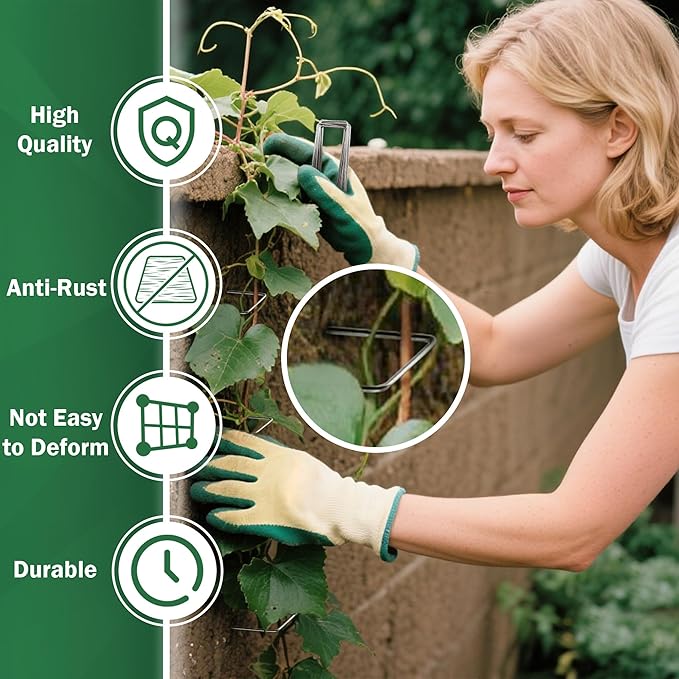 AJART Landscape Staples Garden Stakes: 6 Inch Reusable Galvanized Steel Spikes for Artificial Turf, Tents & Ground Cover - 200Pcs