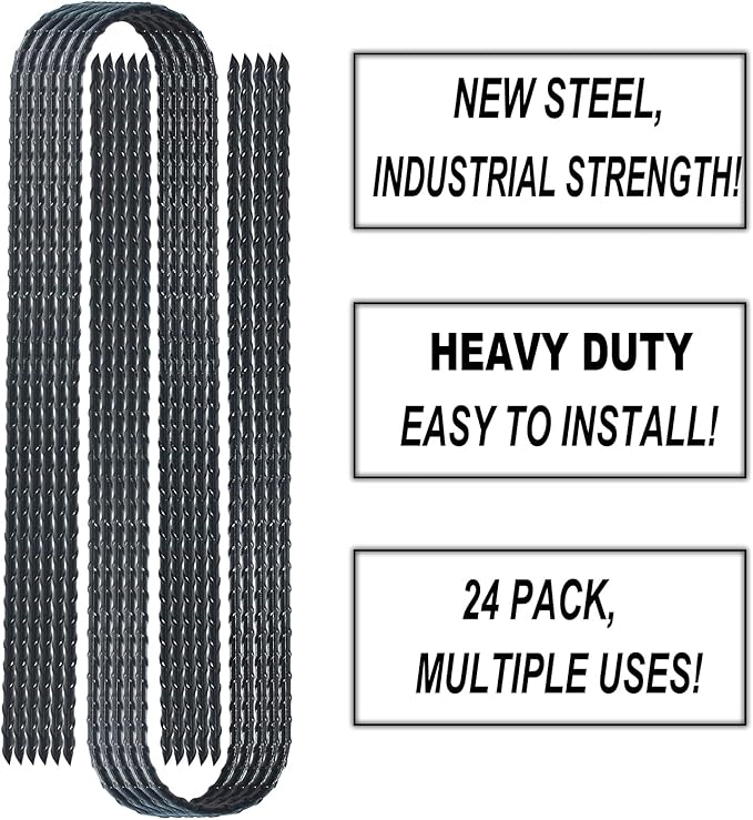 Trampolines Wind Stakes 24 Pack, 12 Inch Heavy Duty U Shaped Rebar Stake Ground Anchors Galvanized Steel Safety Trampoline Anchors for Garden Decoration, Camping Tents, Soccer Goals, etc