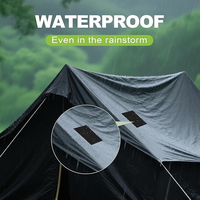 4x78in Nylon Repair Tape，Tent Repair Kit，Self Adhesive Waterproof Fabric Repair Tape for Tent, Umbrella, Sleeping Bag, Down Jackets,Knapsack.（Black）