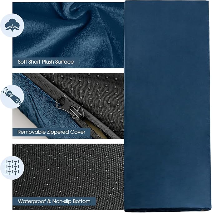 S AFSTAR Memory Foam Camping Mattress, Roll Up Travel Mattress w/Carry Bag, Removable Cover, Plush Surface, Anti-Slip Bottom, 72” Portable Foldable Floor Mat for Camping Car Travel