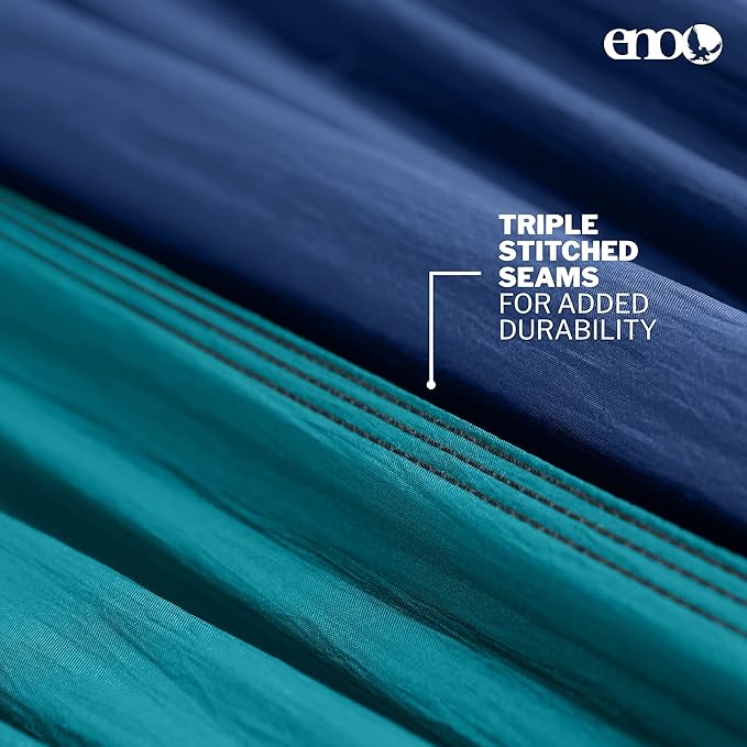 ENO DoubleNest Hammock - Lightweight, Portable, 1 to 2 Person Hammock - for Camping, Hiking, Backpacking, Travel, a Festival, or The Beach - Seafoam/Navy