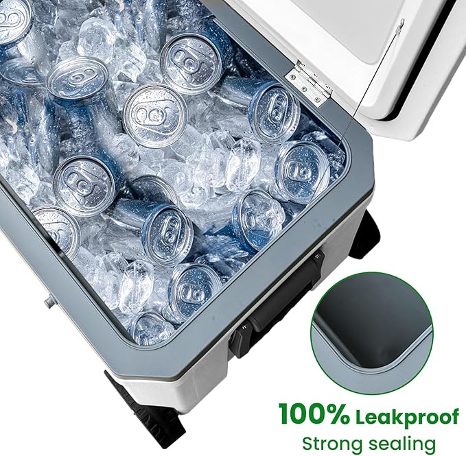 JUST-V 34-127 Quart Insulated Portable Cooler with Heavy Duty Wheels Keeps Ice for up to 5 Days, Great for Drink, Beach, Camping, Tailgating, Sports, & More