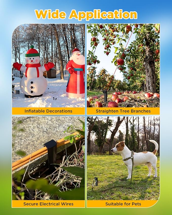 Landscape Edging Metal Stakes - 40 Pcs, 10 Inch Garden Landscape Stakes, High Carbon Steel Landscape Anchoring Stakes for Flowerbed Edging, Outdoor Tent and Landscape Edging Coil