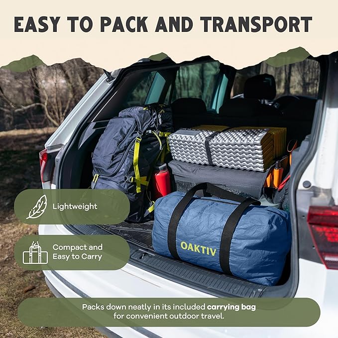 CloudCamp Inflatable Tents for Camping- 6 People Waterproof Oxford Fabric(210D), Quick Setup Air Tent with Manual & Battery Pump, UV Protection, 4-Season Inflatable Tent