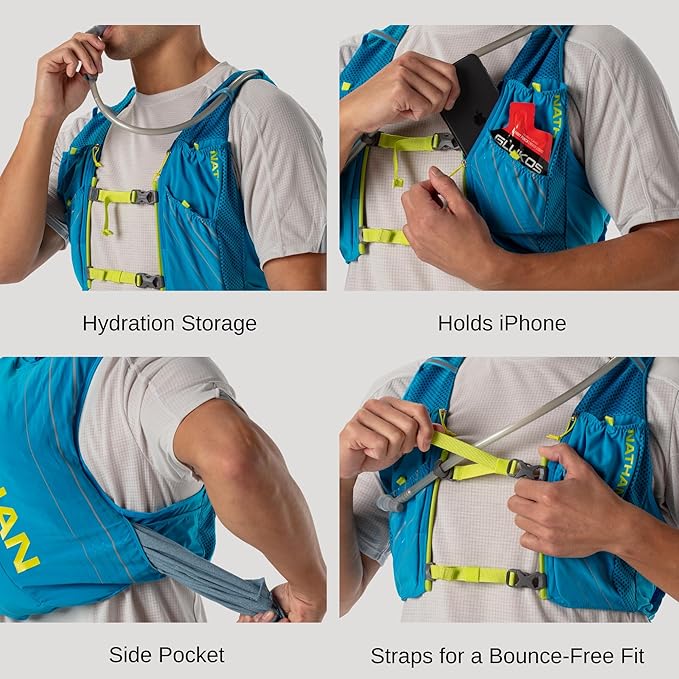 Nathan Pinnacle Race Vest 12L Hydration Pack, 1.6L Water Bladder, Running Vest, Water-Resistant Pockets, Lightweight & Moisture Wicking