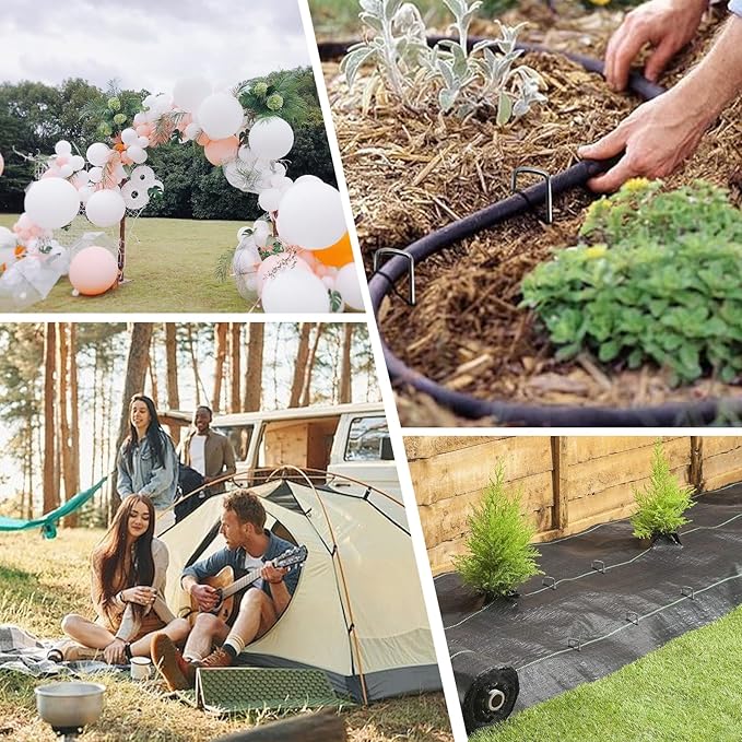 Landscape Staples 6inch 50pack,11Gauge Galvanized Lawn Staples, Sturdy Garden Stakes for Effortlessly Securing Weed Barrier Fabric,Ground Stabilization, and Tackling Outdoor Yard Work Projects.