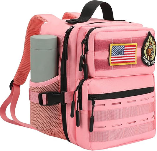 9L Mini Tactical Molle Backpack 9L Small Gym Bag Small Military Assault EDC Backpack for Men Women With Fishing,Hiking,Camping,Traveling,Yoga,Work(Pink)