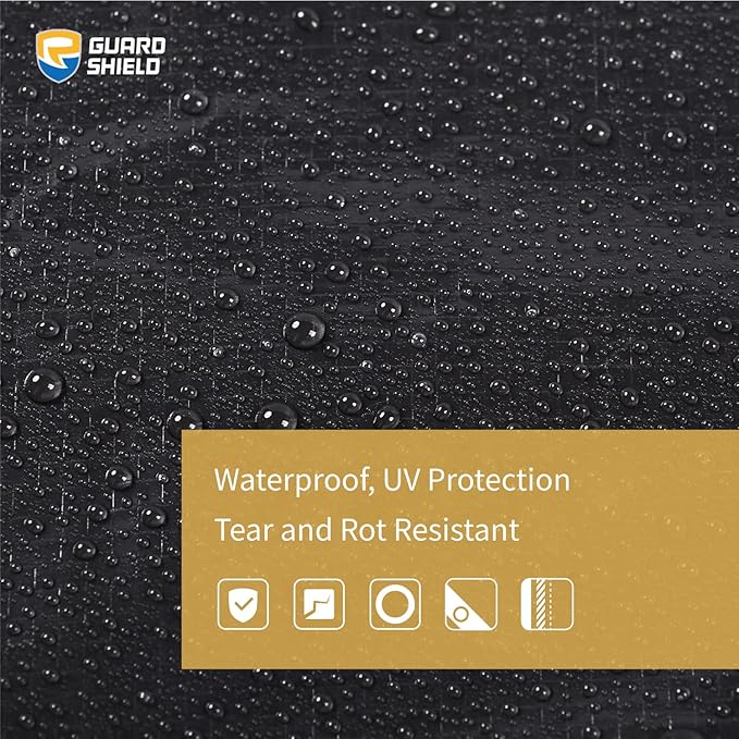 GUARD SHIELD Black Tarp Waterproof 8x8 Feet Medium Duty All Purpose Poly Tarps Cover 7mil