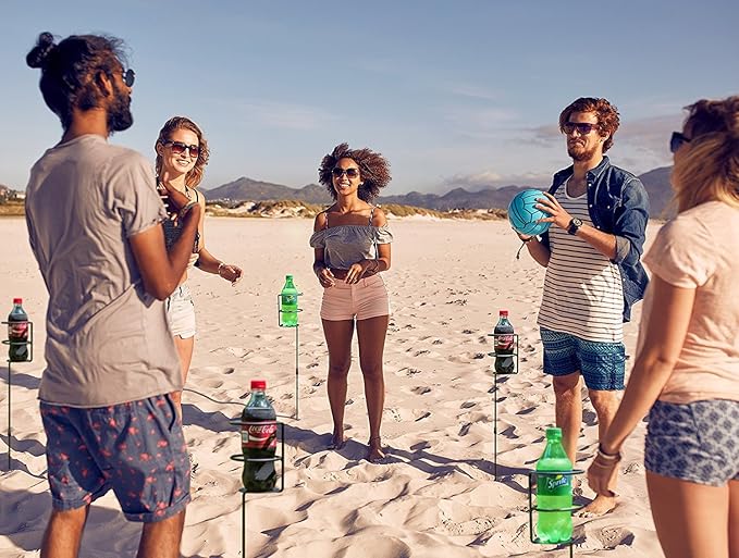 Sorbus® Outdoor Beverage Heavy Duty Drink Holder Stakes, Set of 4- Holds a Variety of Beverages Sizes - Great for Beach, Picnics, Tailgating, and More