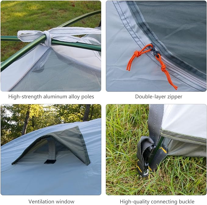 HILLMAN 1/2/3/4 Person Tents for Camping Instant Lightweight Backpacking Tents Easy Set Up Waterproof Family Camping Tent with Rainfly & Carry Bag Portable Dome Tent for Camping Hiking & Traveling
