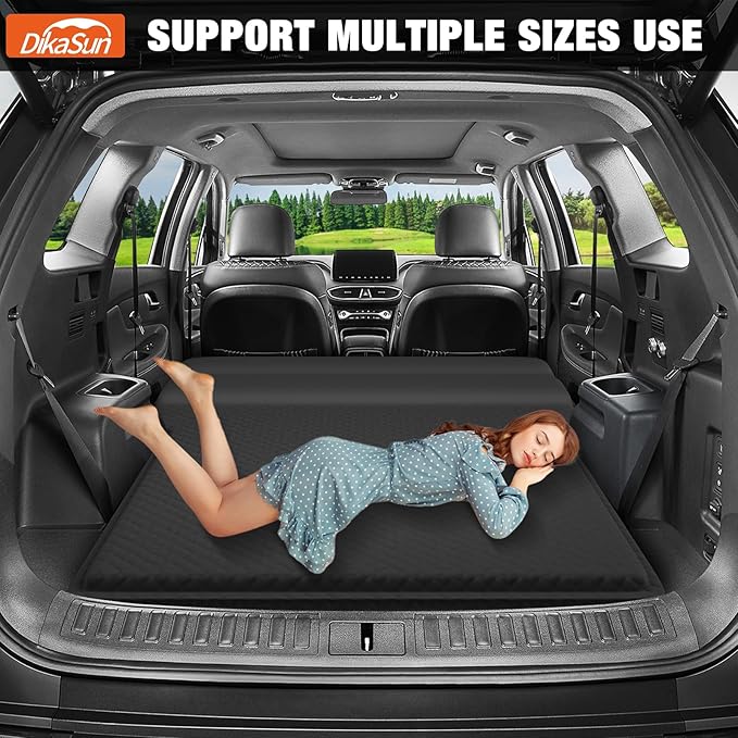 SUV Air Mattress, Self-Inflating Memory Foam Car Bed Mattress for SUV, Travel Camping Car Sleeping Pad with Storage Bag