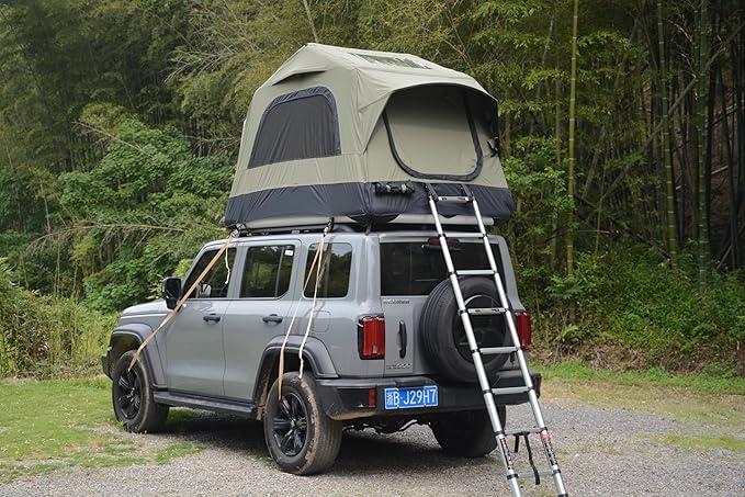 Inflatable Rooftop Tent for Car SUV Truck,2 Person Roof Top Camping Tent with Mattress & Ladder, Waterproof 300D Oxford Fabric, Windproof Design for Overlanding and Outdoor Adventure