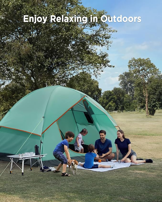 Ciays Camping Tent, Waterproof Family Tent with Removable Rainfly and Carry Bag, Lightweight Tent with Stakes for Camping, Traveling, Backpacking, Hiking, Outdoors