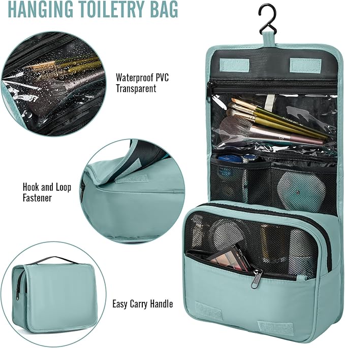 Veken 8 Set Packing Cubes for Travel Essentials, Suitcase Organizer Bags in 4 Sizes, Carry-On Luggage Accessories with Large Laundry & Hanging Toiletry Bag, Must-Have for Airplane, Road Trip & Camping