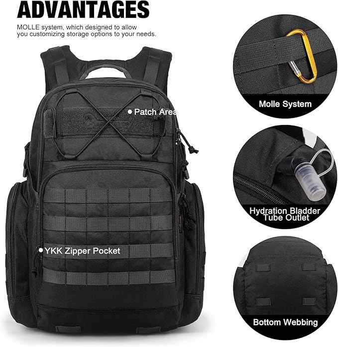 Mardingtop Military Tactical Backpack for Men 40L Molle Rucksack Assault Pack EDC Daypack for Hiking,Travel,Camping, Hunting