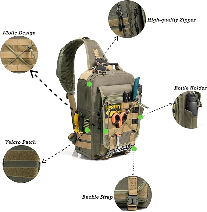 NICGID Tactical Military Backpack Daypack Molle Army Assault Pack Bug Out Bag Travel Fishing Hiking Trekking Rucksack