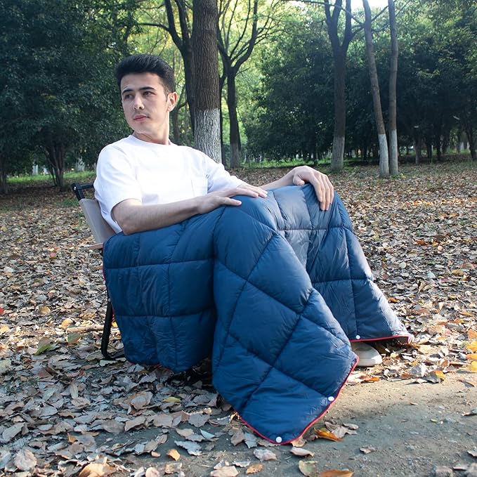 Mini Camping Blanket,Lightweight Puffy Blanket Packable Down Alternative Throw Blanket Waterproof Windproof for Outdoors, Travel, Beach, Airplane, Hiking