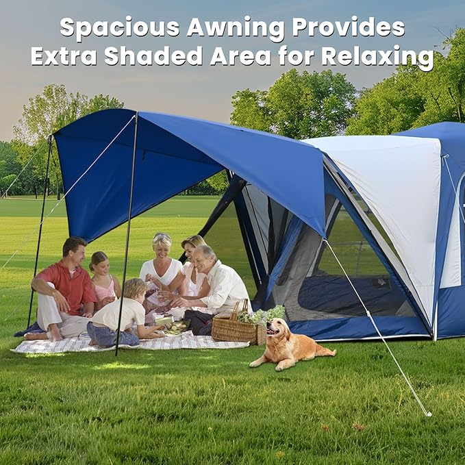 SUV Tent Attachment for Camping, Car Tents for SUV Tailgate Tents with Screen Room & Awning,Easy Set Up Car Camping Pop Up Tent - NavyBlue