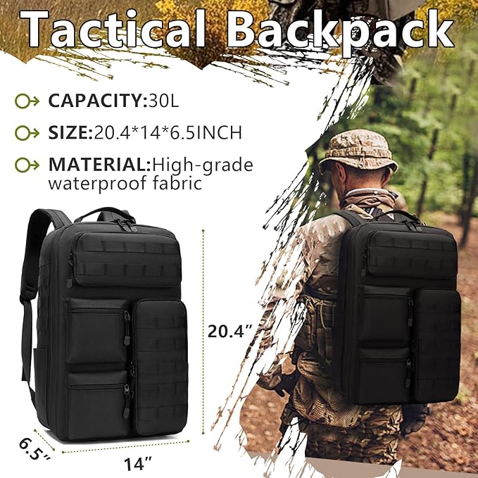 Tactical Camo Backpack for Men Women Waterproof Durable MOLLE Backpack Camping Hunting Emergency Preparedness